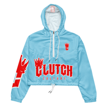 Load image into Gallery viewer, Women’s “ CLUTCH “cropped windbreaker (Columbia Blue)
