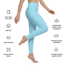 Load image into Gallery viewer, Logo Yoga Leggings (Columbia Blue)
