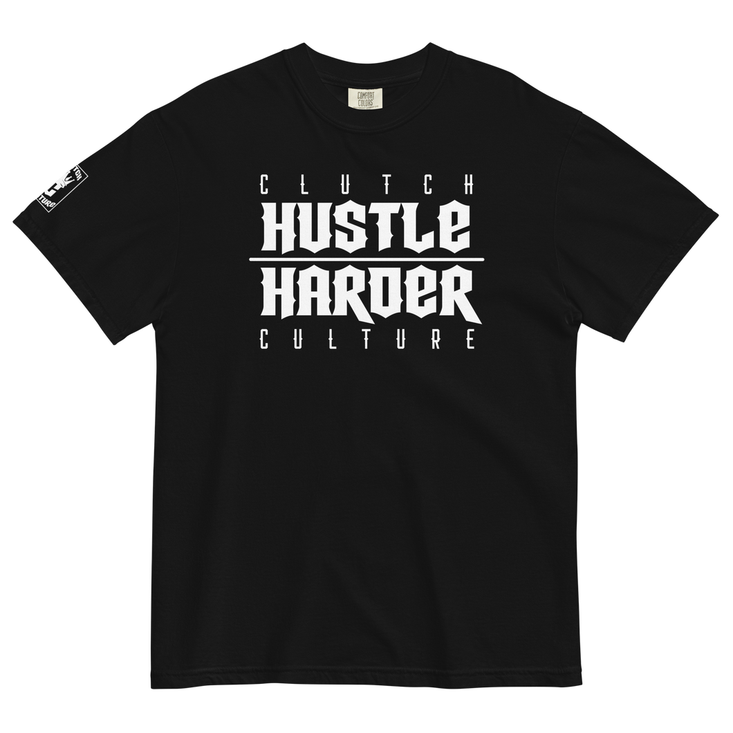 “Hustle Harder” Unisex garment-dyed heavyweight t-shirt